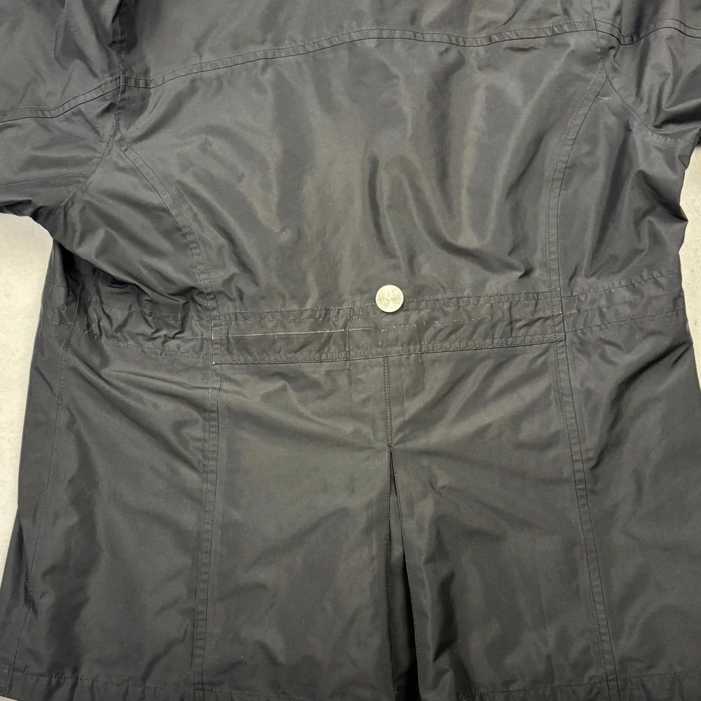 LL Bean Rain Jacket Womens 1X Black H2OFF Hooded Parka Windbreaker Coat 287460